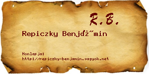 Repiczky Benjámin névjegykártya